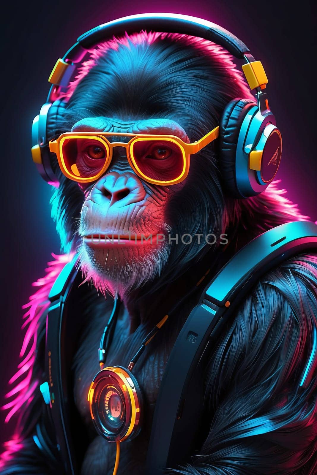 Photo of a disco monkey. AI generated