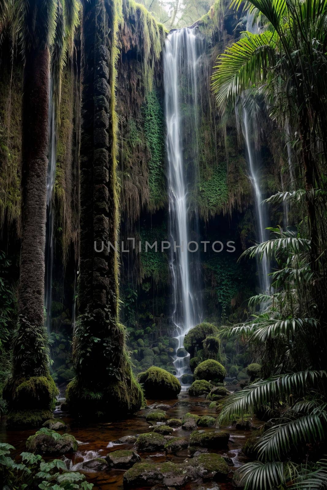 Charming mountain waterfall by applesstock