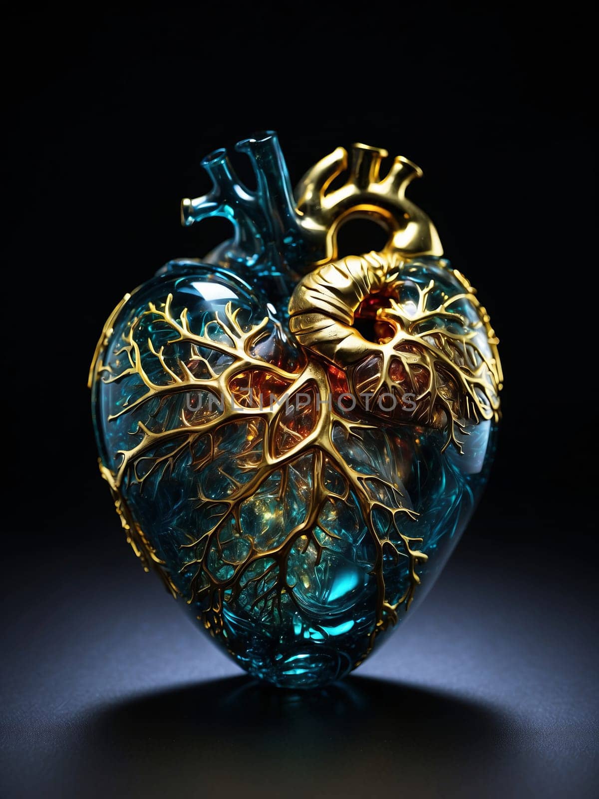 Crystal Golden Heart by applesstock