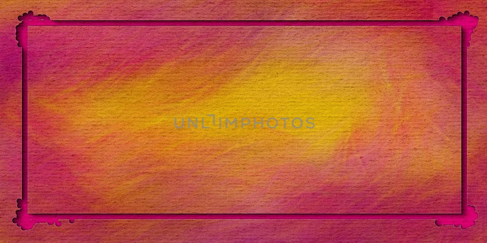 A colorful pink and yellow background with a square frame in the center, adding structure and depth to the composition. The vibrant colors create a visually appealing contrast, drawing attention to the framed area.
