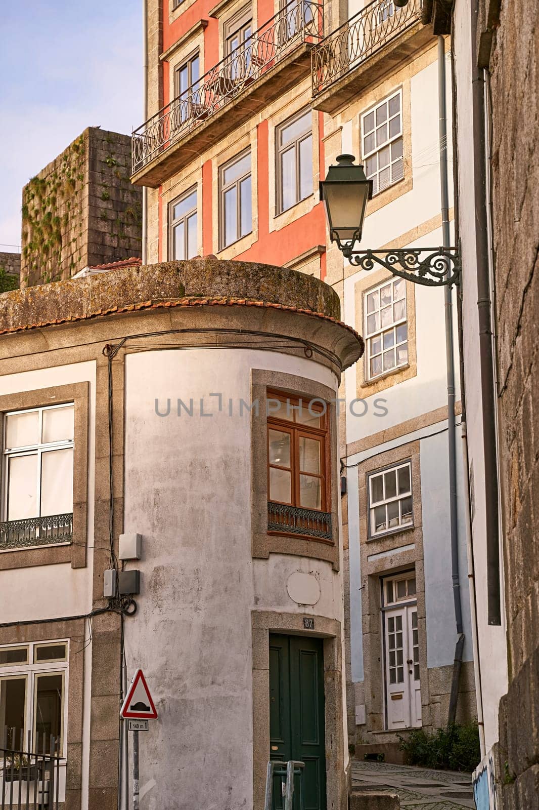 Porto, Portugal. Picturesque steep narrow street.