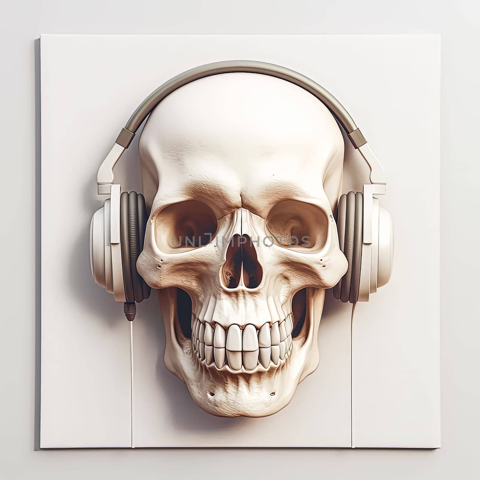 Skull with headphones on it by Alla_Morozova93