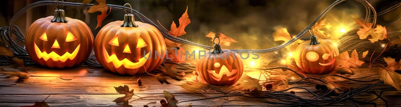 A painting of pumpkins with a spooky Halloween theme. by Alla_Morozova93