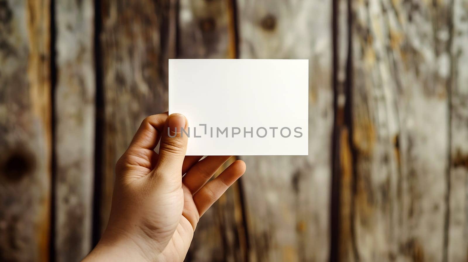Hand Holding Blank White Business Card by chrisroll