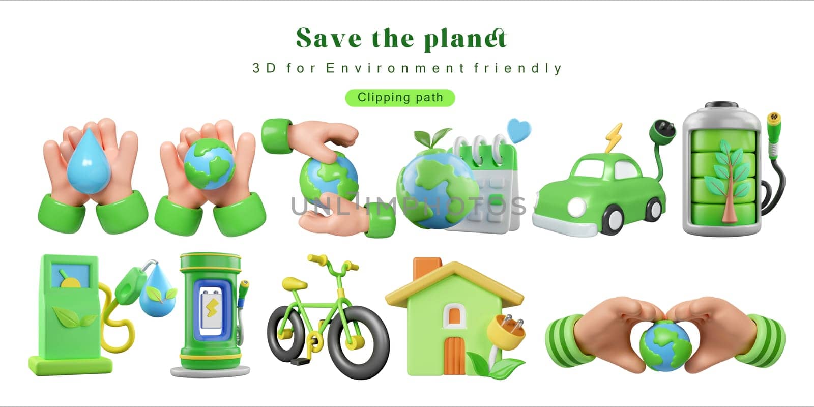 Eco Global Warming icon set Illustration Eco global warming icons for Environment protection, save the planet, for poster, web, social media post.3D Illustration by meepiangraphic
