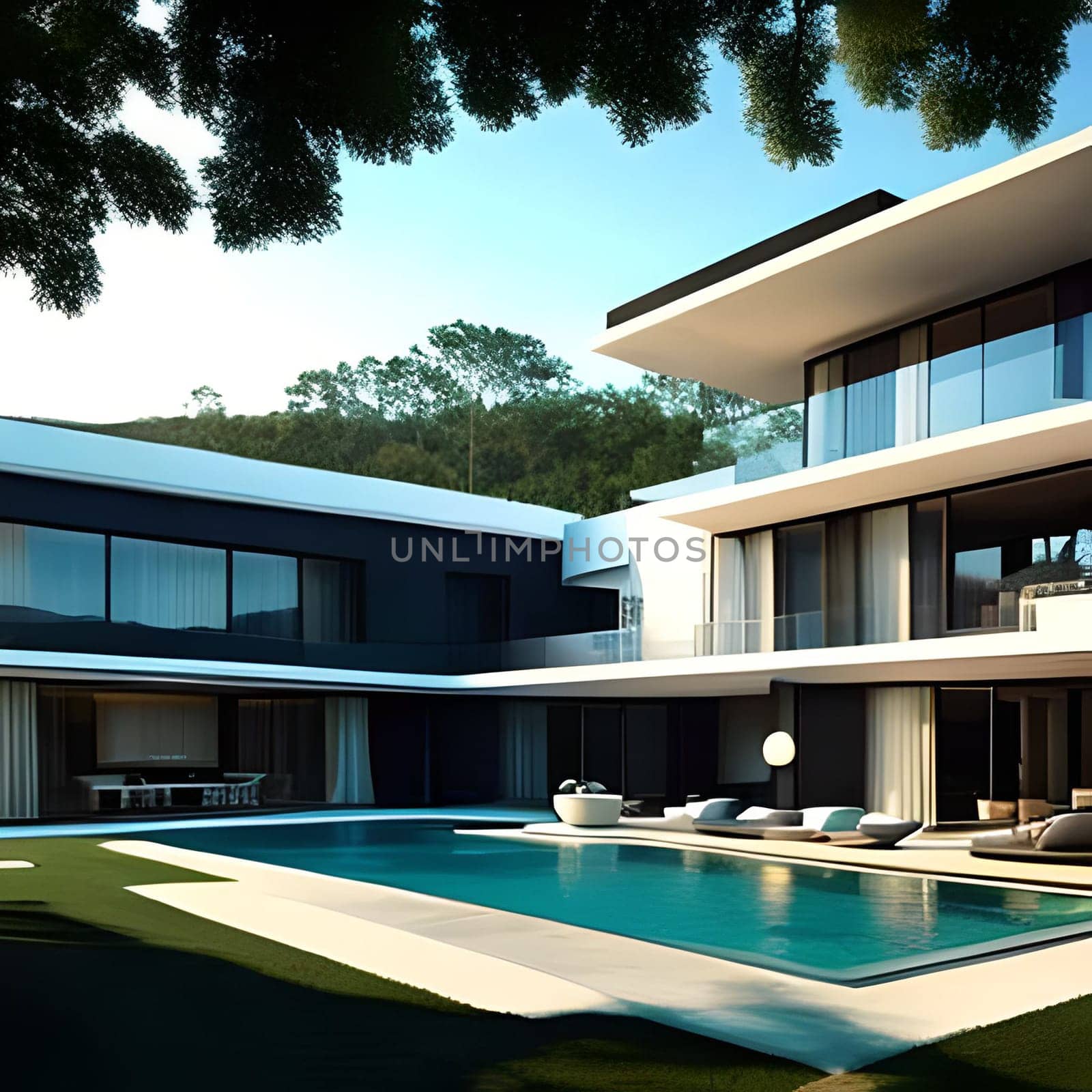 3d rendering modern Home with luxury décor Picture is AI-generated illustration.