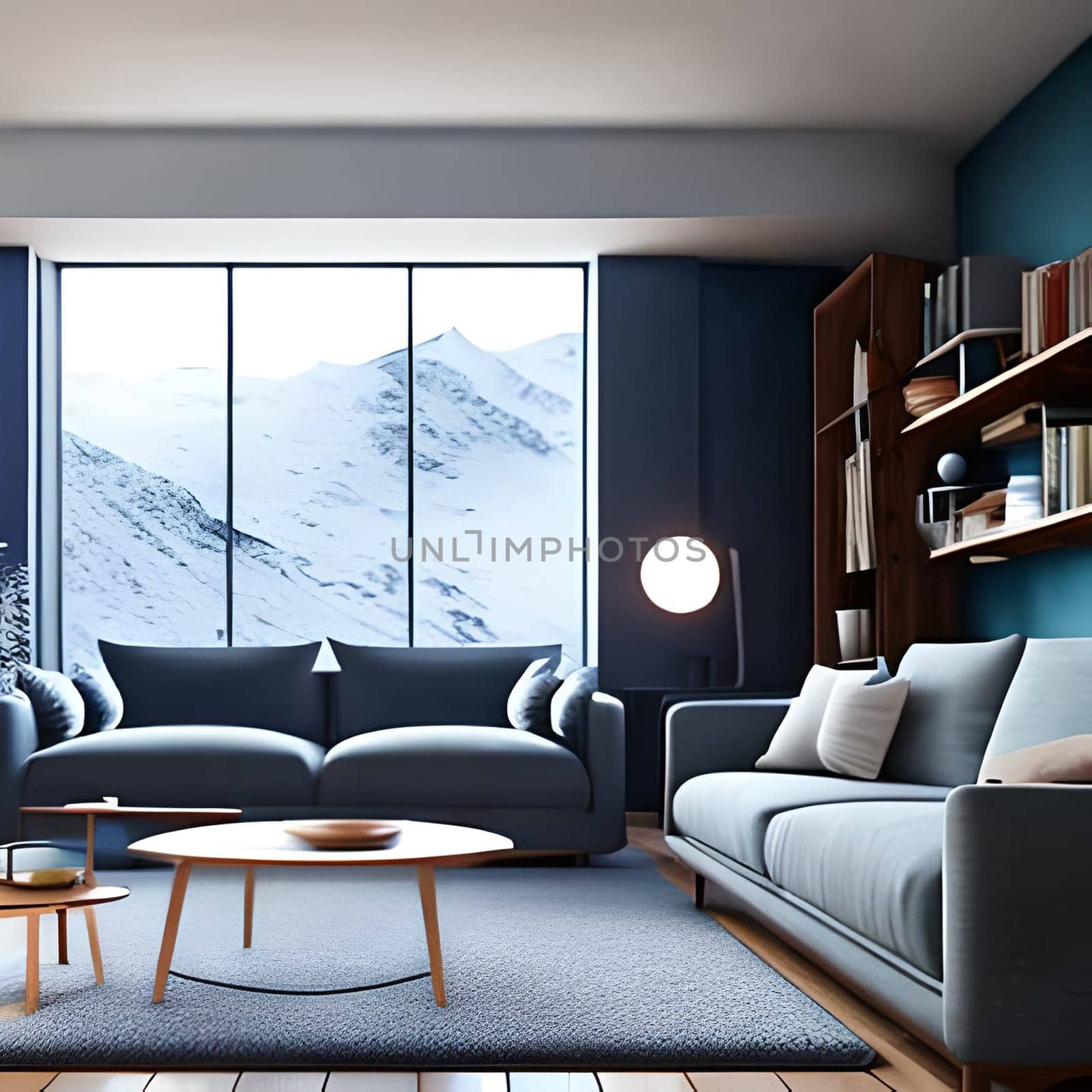 3d rendering modern Home with luxury décor Picture is AI-generated illustration.