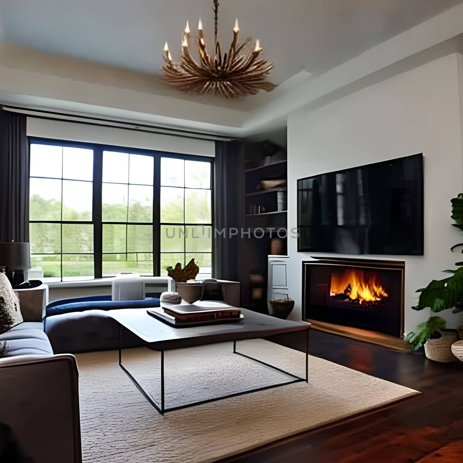 3d rendering of modern cozy house Picture is AI-generated illustration.
