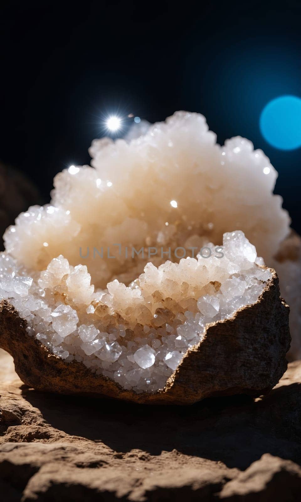 Macro image of crystal quartz on black background with bokeh by Andre1ns