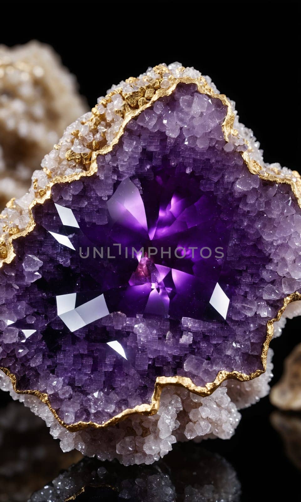 amethyst on the black background. amethyst is a natural mineral. by Andre1ns