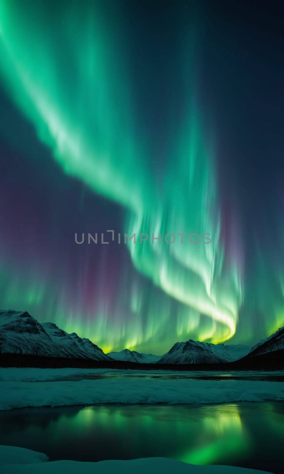 Northern lights, Aurora borealis, over fjord in Iceland by Andre1ns