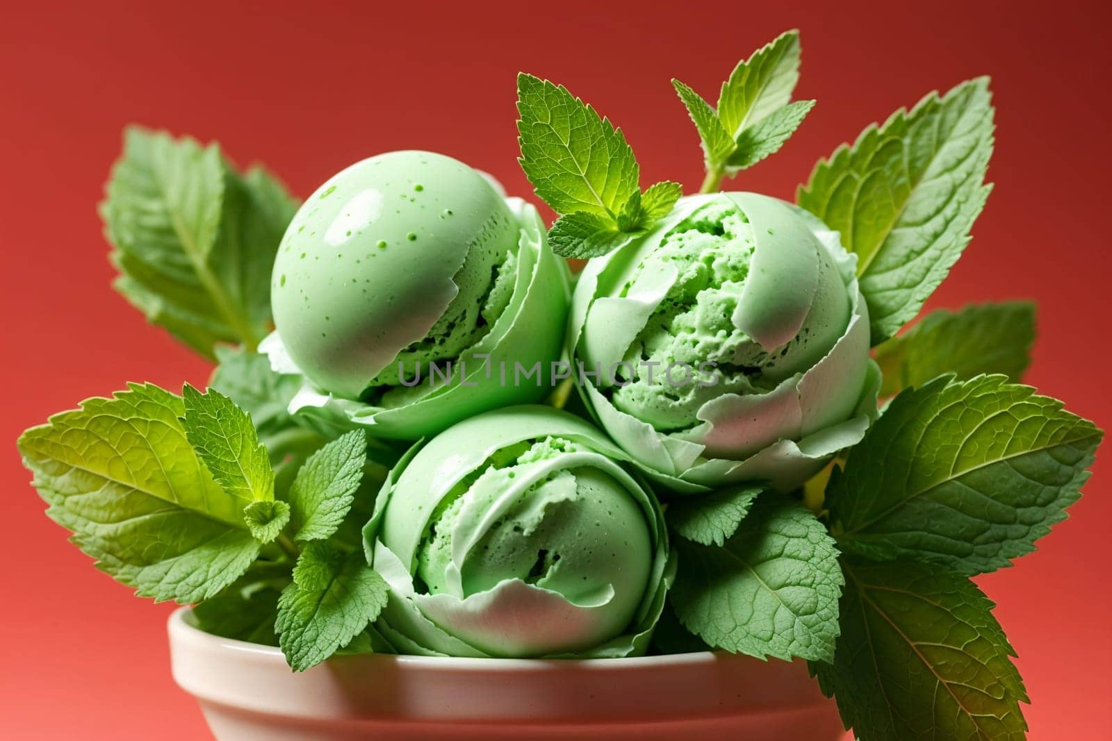 green sweet cold ice cream made from gooseberries .