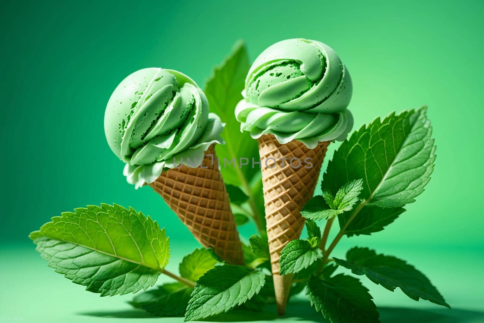green sweet cold ice cream made from gooseberries .