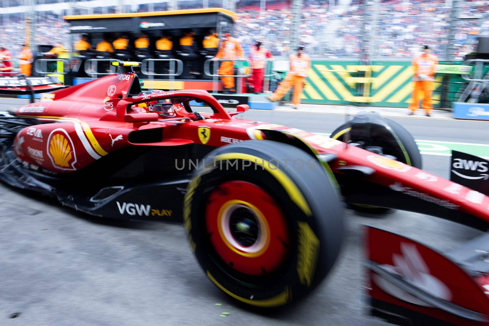 MELBOURNE, AUSTRALIA - MARCH 23: Carlos Sainz of Spain drives the Ferrari SF-24 during third practice in the 2024 Australian Grand Prix at Albert Park in Melbourne, Australia