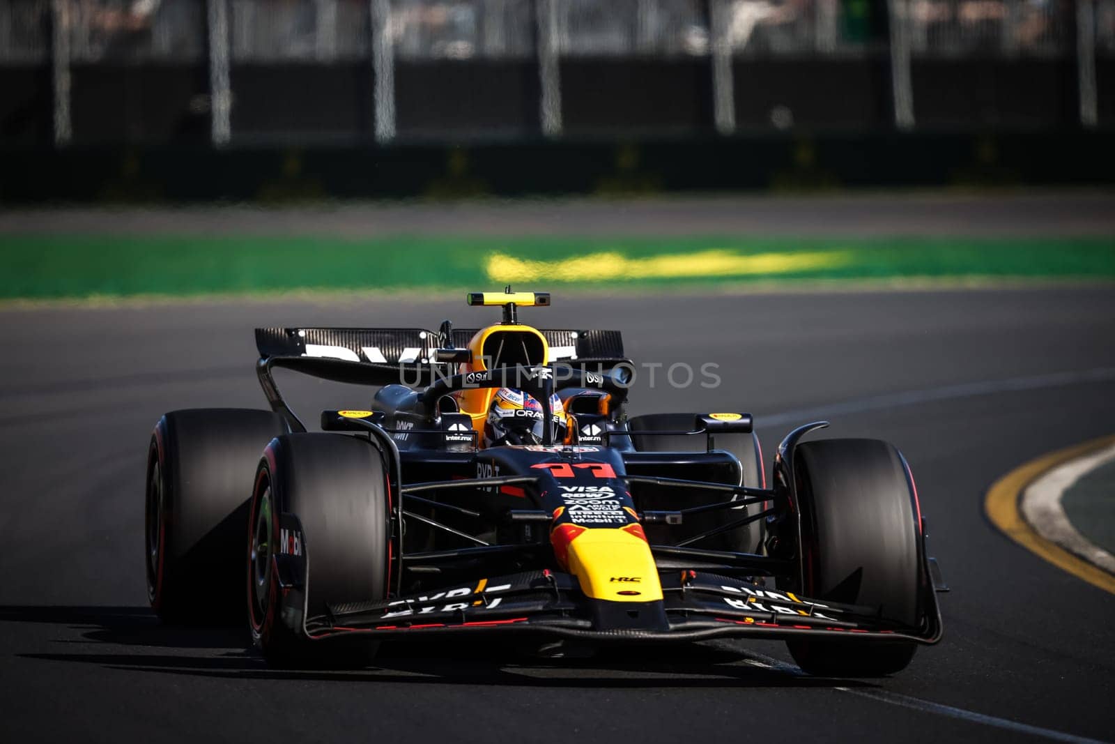 MELBOURNE, AUSTRALIA - MARCH 23: Sergio Perez of Mexico drives the Oracle Red Bull Racing RB20 during qualifying in the 2024 Australian Grand Prix at Albert Park in Melbourne, Australia