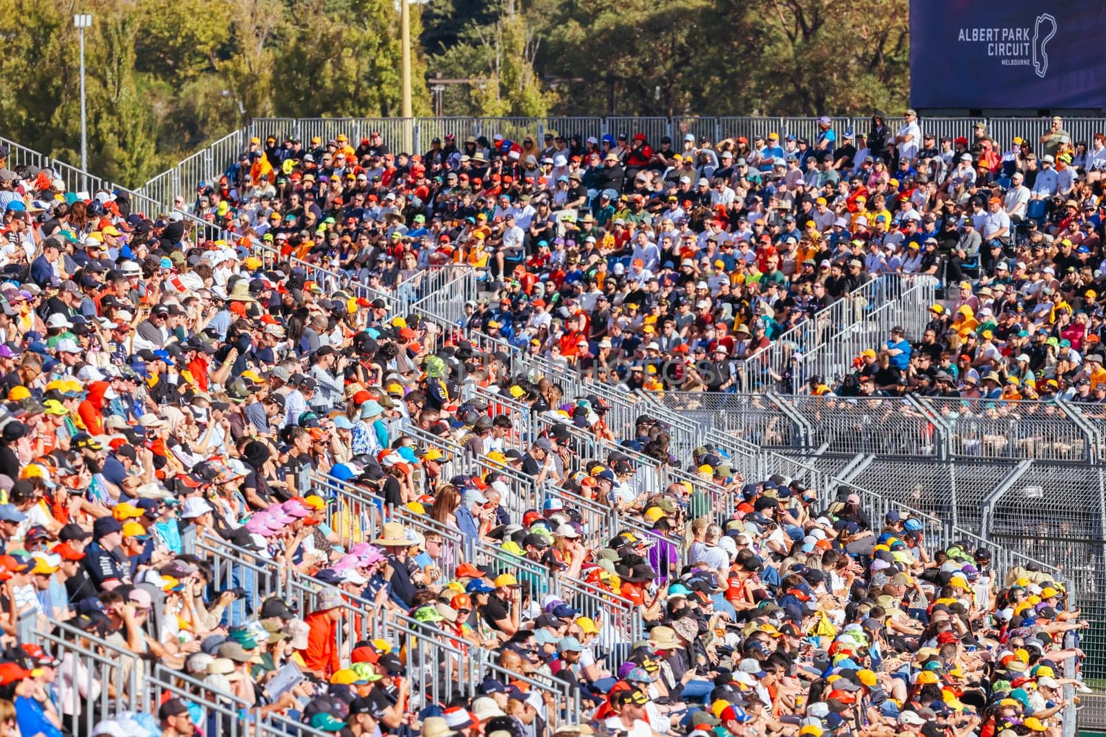 MELBOURNE, AUSTRALIA - MARCH 23: Fan atmosphere during qualifying at the 2024 Australian Grand Prix at Albert Park in Melbourne, Australia