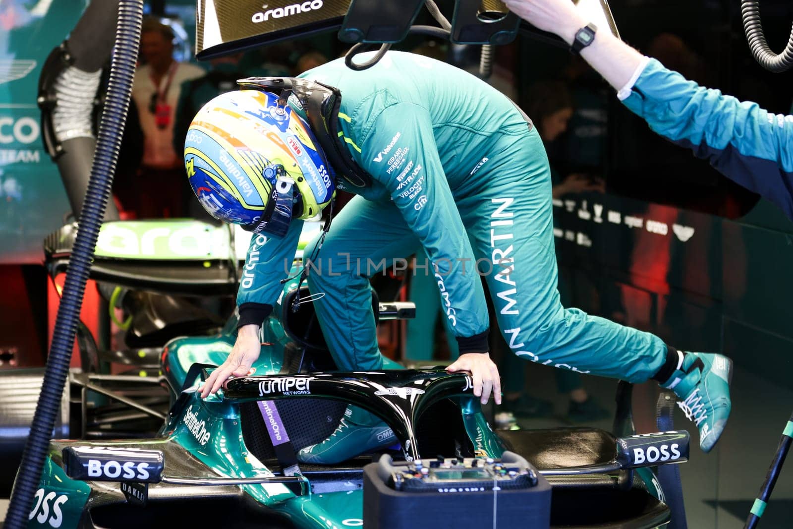 MELBOURNE, AUSTRALIA - MARCH 24: Fernando Alonso of Spain drives the Aston Martin AMR24 Mercedes during the 2024 Australian Grand Prix at Albert Park in Melbourne, Australia