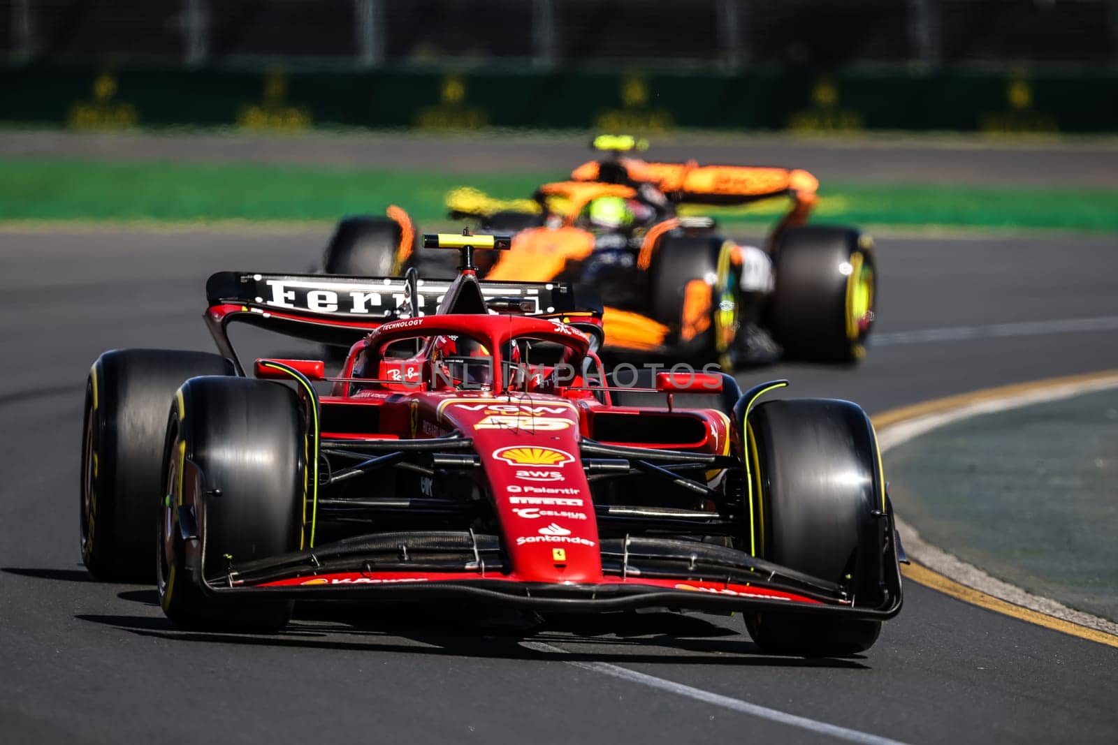 MELBOURNE, AUSTRALIA - MARCH 24: Carlos Sainz of Spain drives the Ferrari SF-24 during the 2024 Australian Grand Prix at Albert Park in Melbourne, Australia