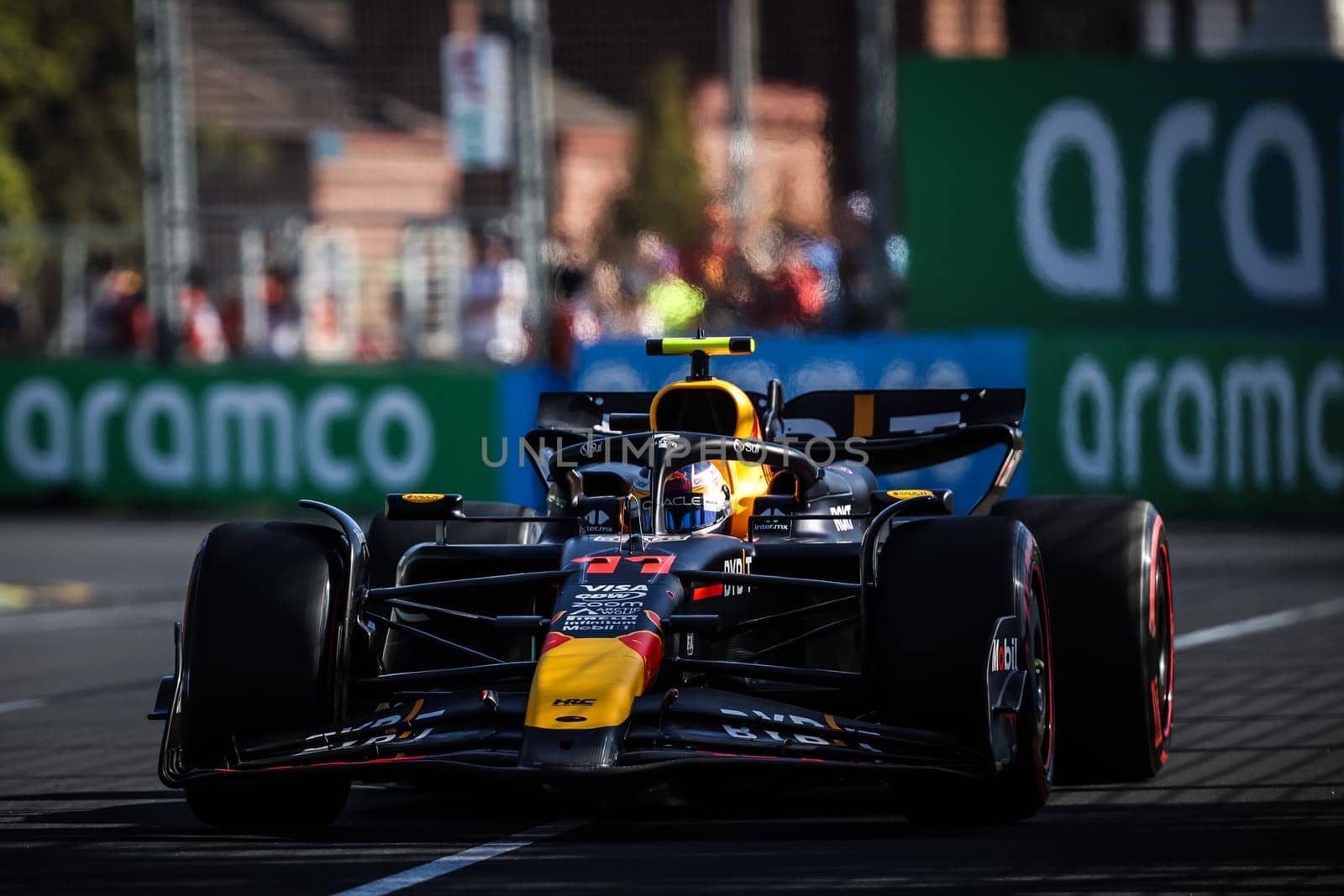 MELBOURNE, AUSTRALIA - MARCH 22: Sergio Perez of Mexico drives the Oracle Red Bull Racing RB20 during second practice in the 2024 Australian Grand Prix at Albert Park in Melbourne, Australia