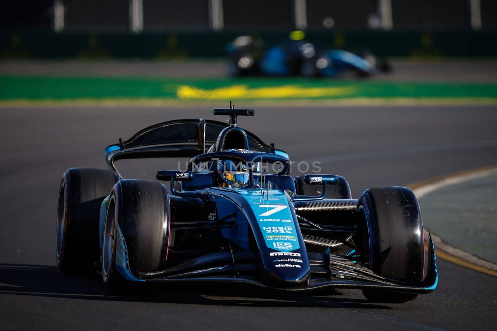 MELBOURNE, AUSTRALIA - MARCH 22: Jak Crawford USA and Dams Lucas Oil during qualifying at the 2024 Formula 2 Australian Grand Prix at Albert Park in Melbourne, Australia
