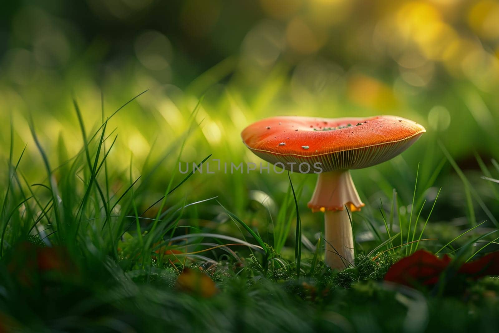 Mushroom fly agaric growing in the forest. Mushroom picking concept.