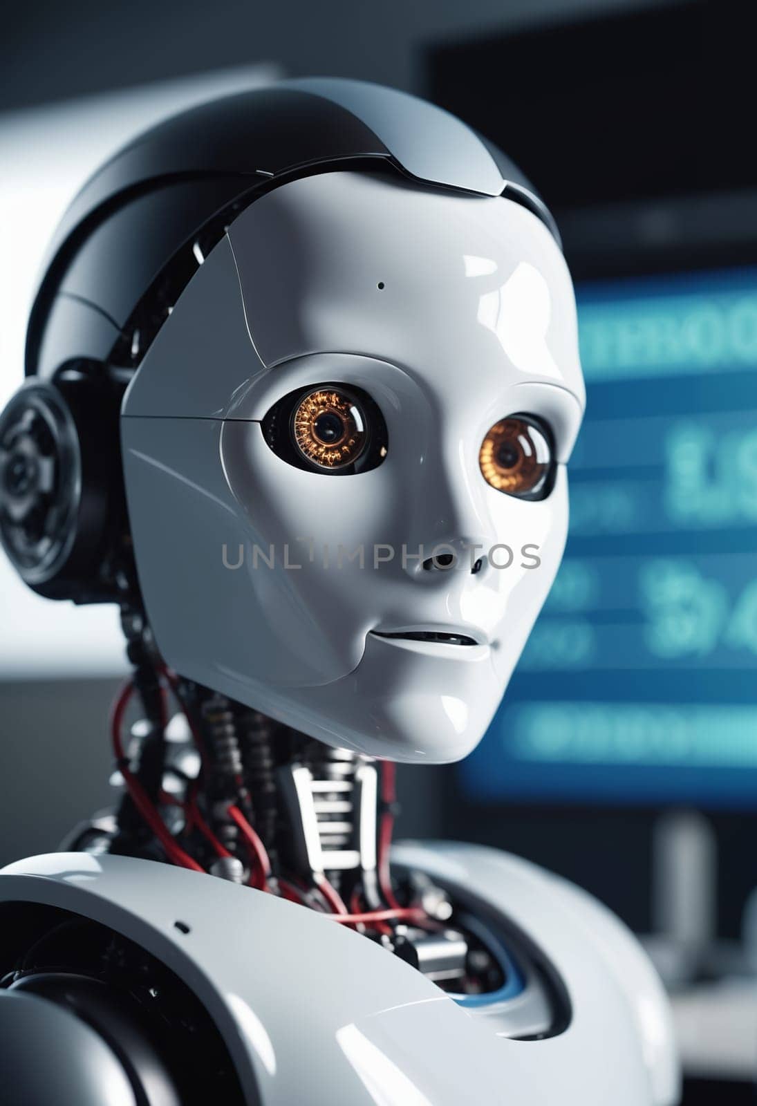 3d rendering robot artificial intelligence in modern technology concept, artificial intelligence.