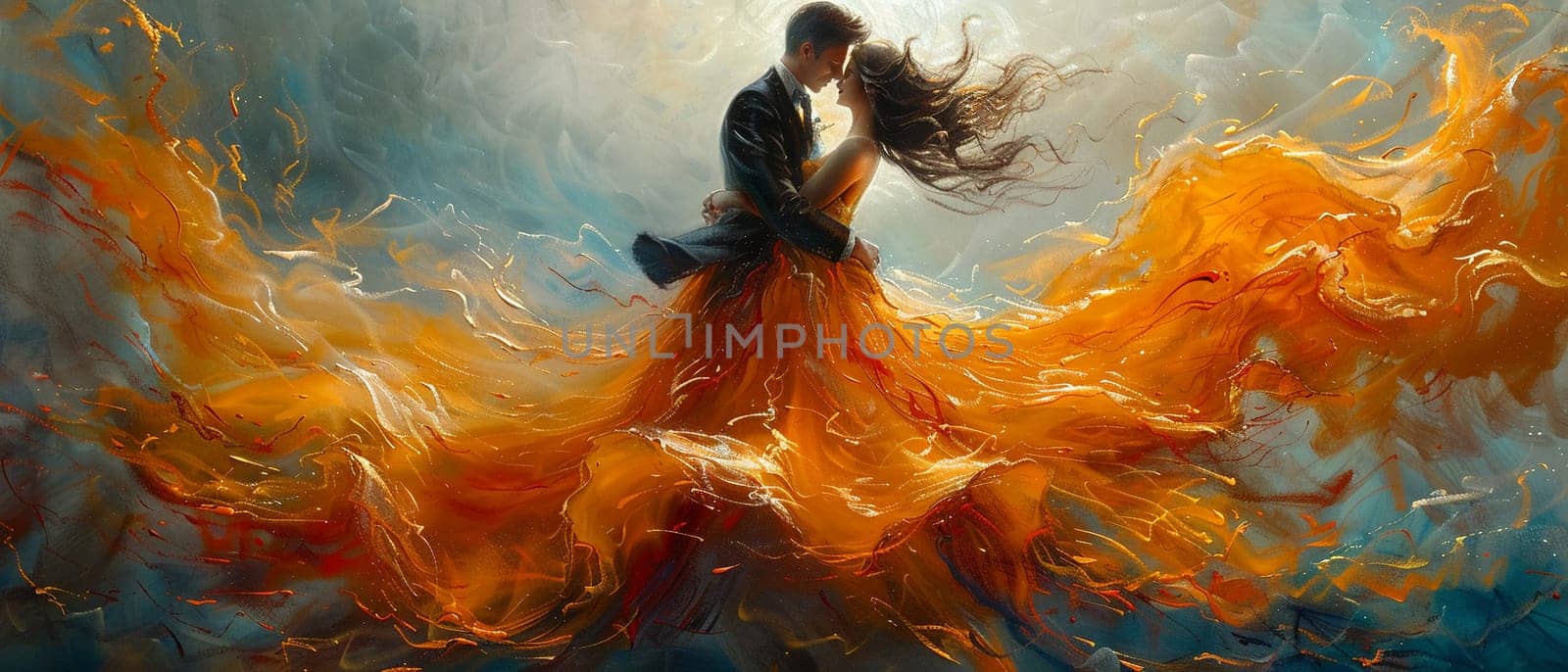 Elegant ballroom dance captured in mid-twirl by Benzoix