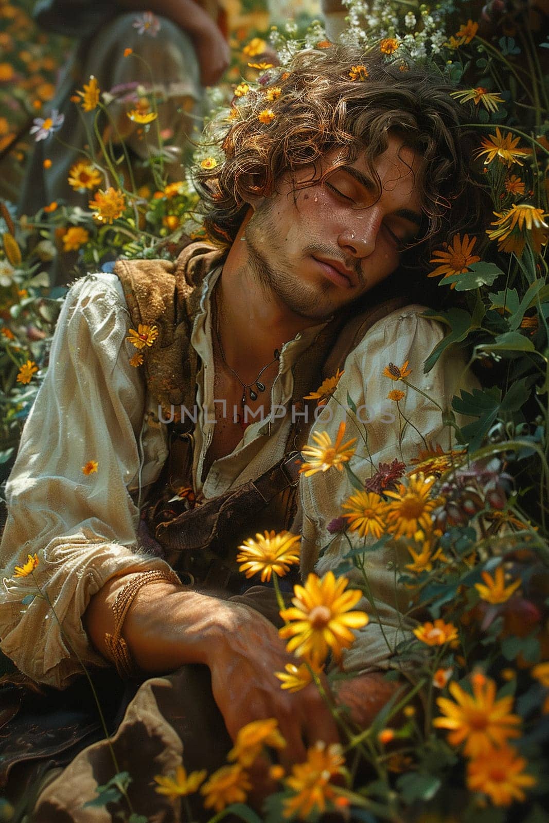 Vagabond resting in a meadow, the whispers of the earth lulling them into dreams.