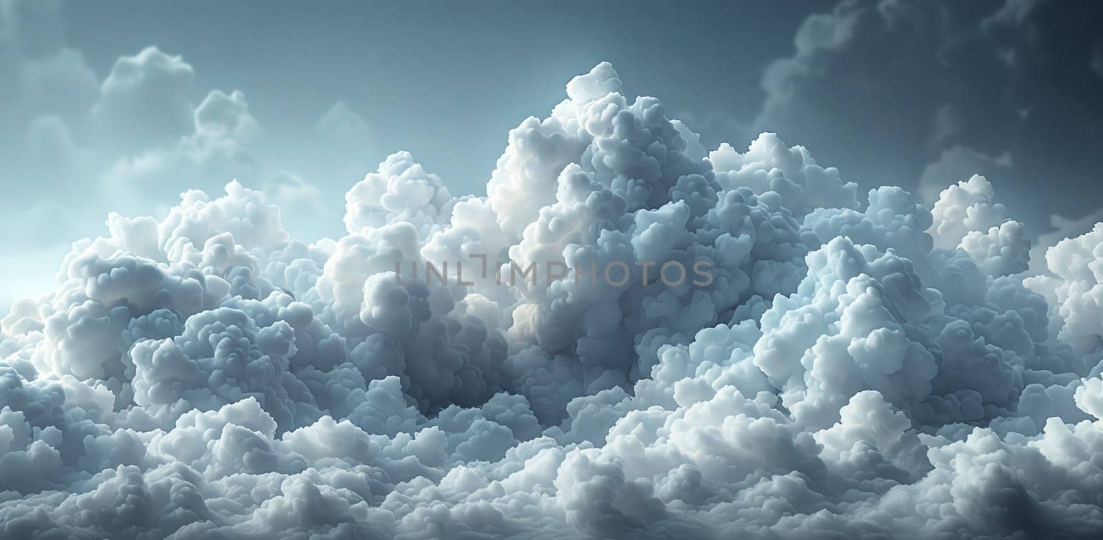 The natural landscape was filled with a cloudy sky, dominated by cumulus clouds. The meteorological phenomenon created an electric blue backdrop, adding a sense of depth to the horizon