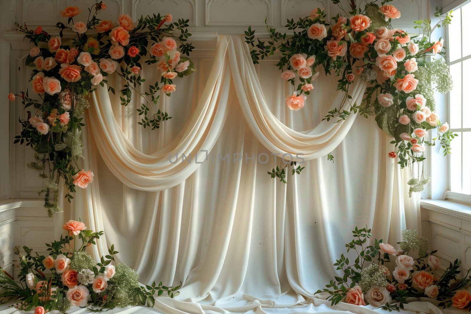 White curtains and flowers add elegance to the rooms interior design by richwolf