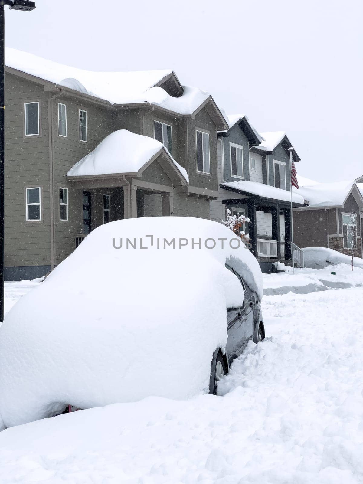 Winters Blanket Covers Car and Townhouses by arinahabich