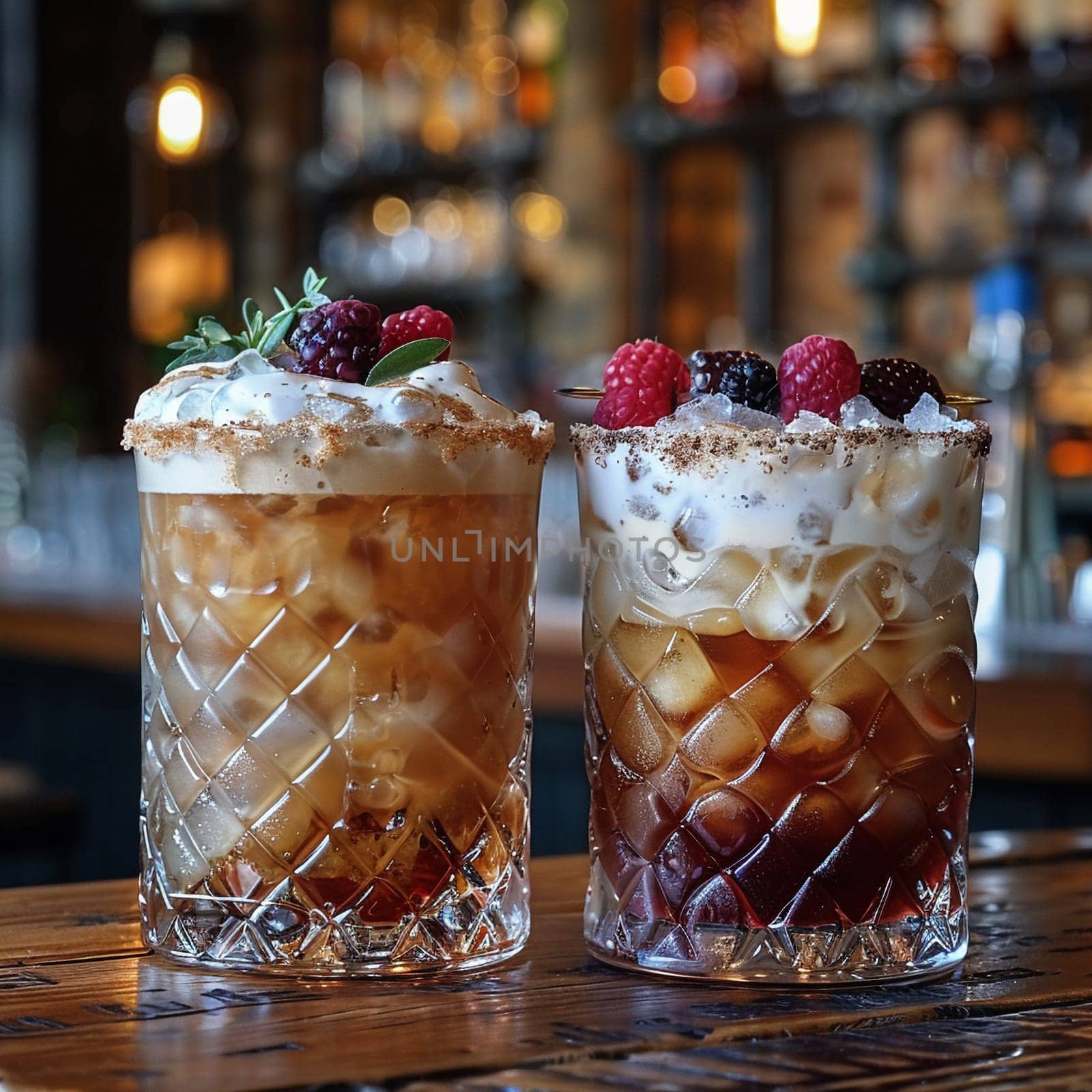 Two of Tropical cocktail with the background