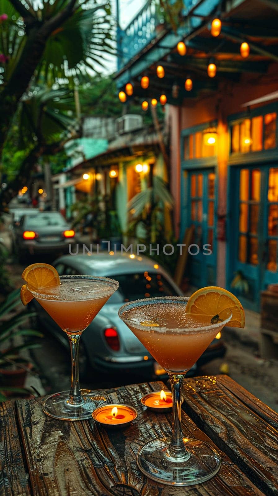 Daiquiri in a Hemingway-esque Cuban hideaway, with a backdrop of vintage cars and historical architecture.