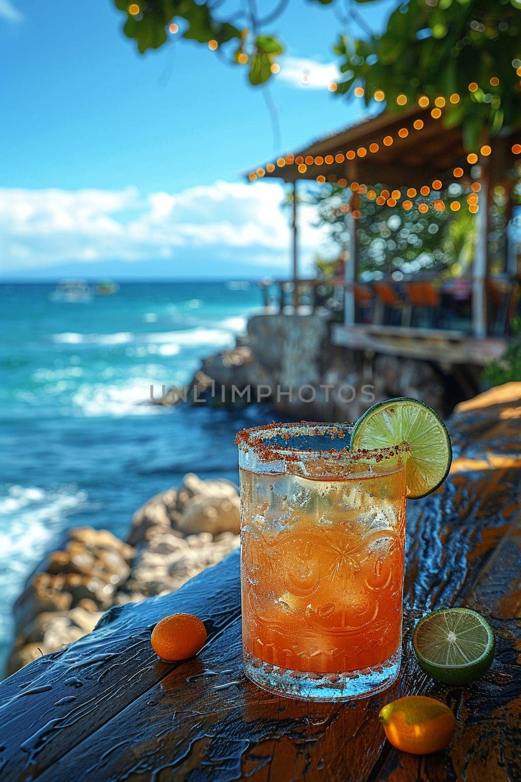 Michelada at a beachfront Mexican cantina, the sound of waves mixing with vibrant conversations.