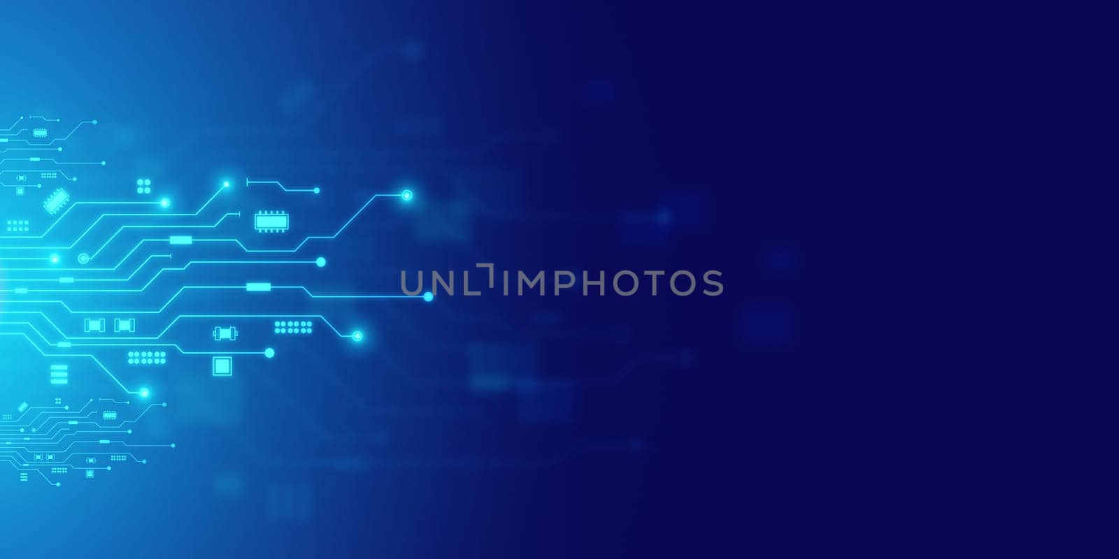 Futuristic blue and abstract technology background, Data transfer on dark blue abstract cyberspace background, Digital technology, internet network connection, big data, digital marketing. 
