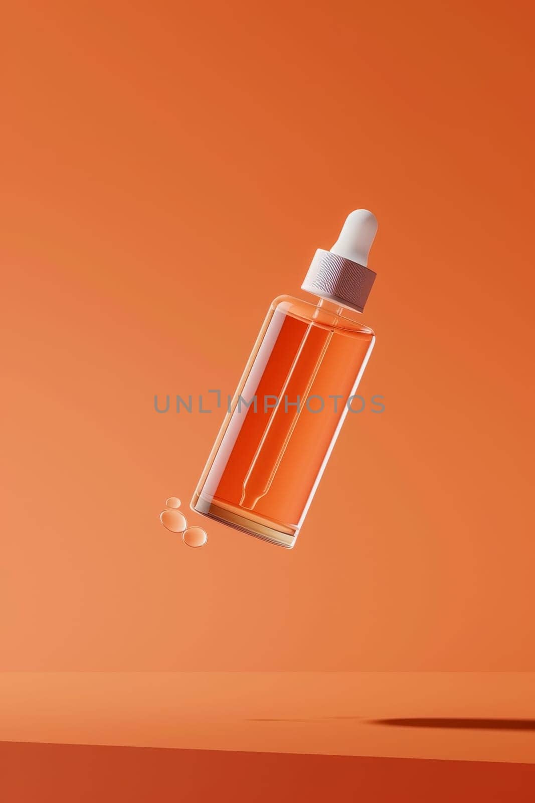 Mockup Bottles of perfume are displayed on a white table by itchaznong