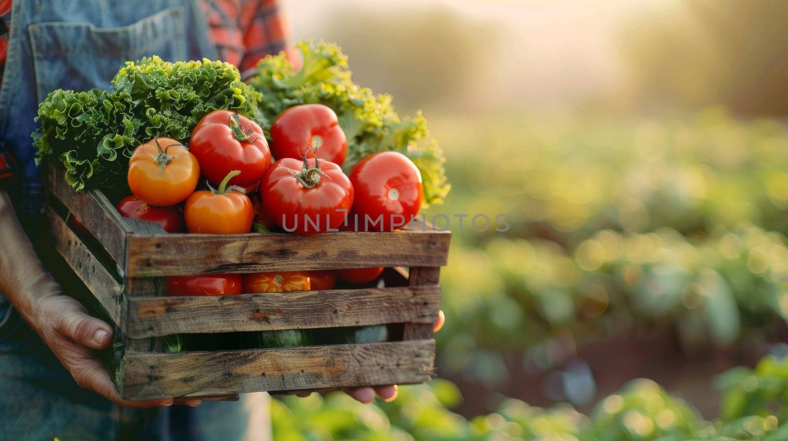 A basket of vegetables including tomatoes broccoli. Health care concept by itchaznong