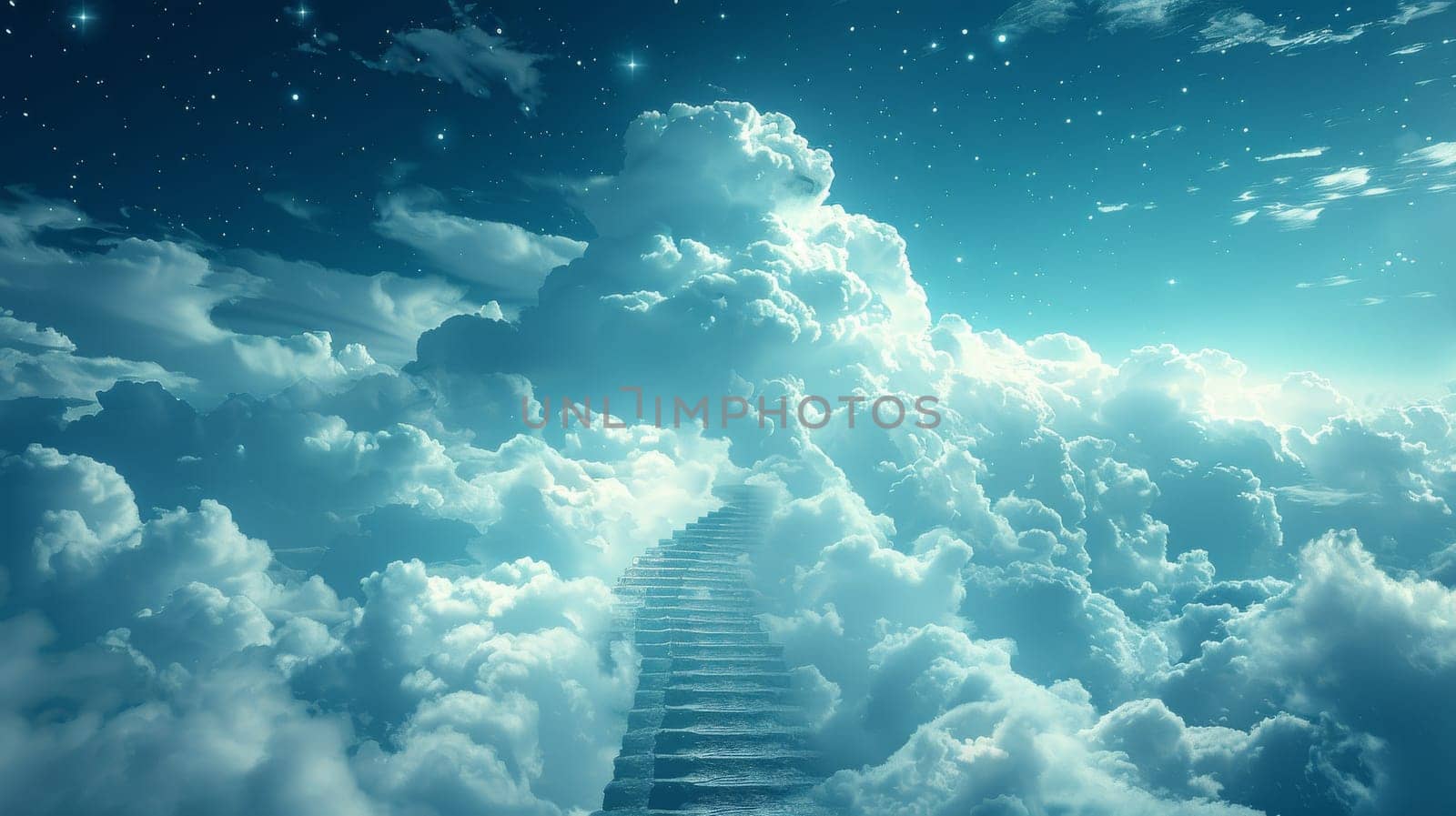 Stairway to paradise in a spiritual concept. Abstract Background by itchaznong