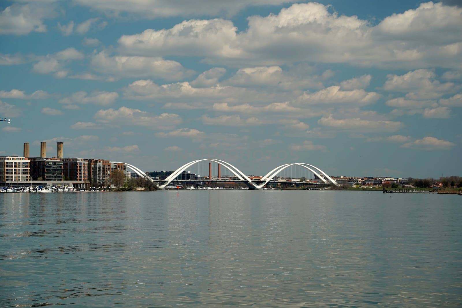 Frederick Douglass Memorial Bridge from cruise on potomac river washignton dc on riverboat water taxi by AndreaIzzotti