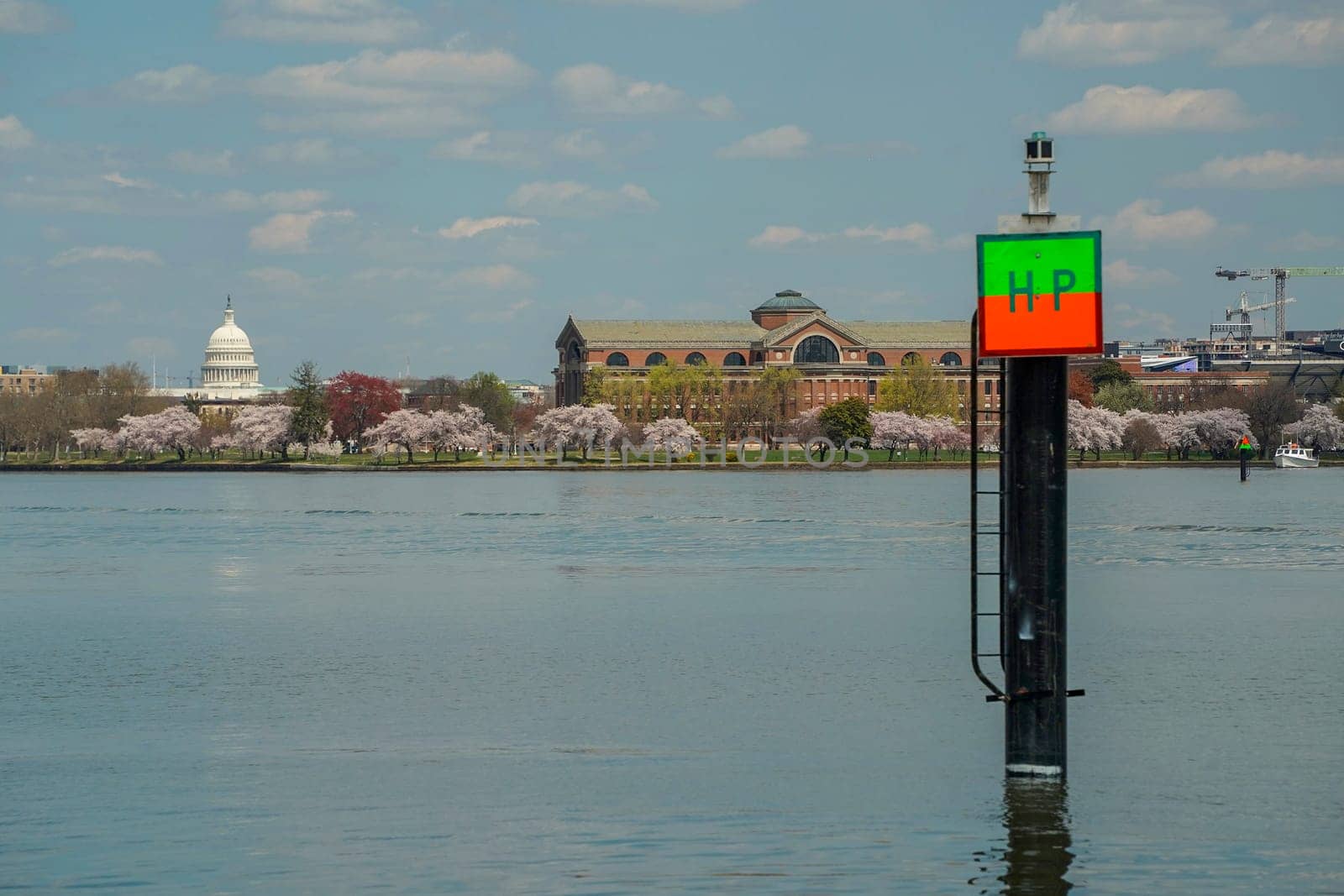 the capitol view from a cruise on potomac river washignton dc on riverboat water taxi