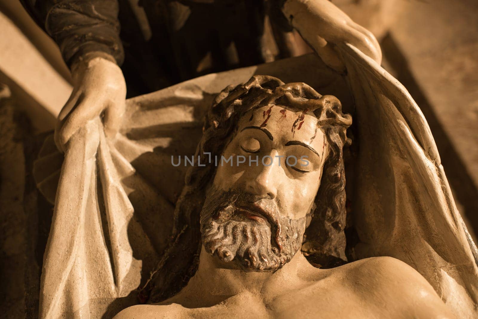 Statue of Jesus Christ lying in the shroud Church