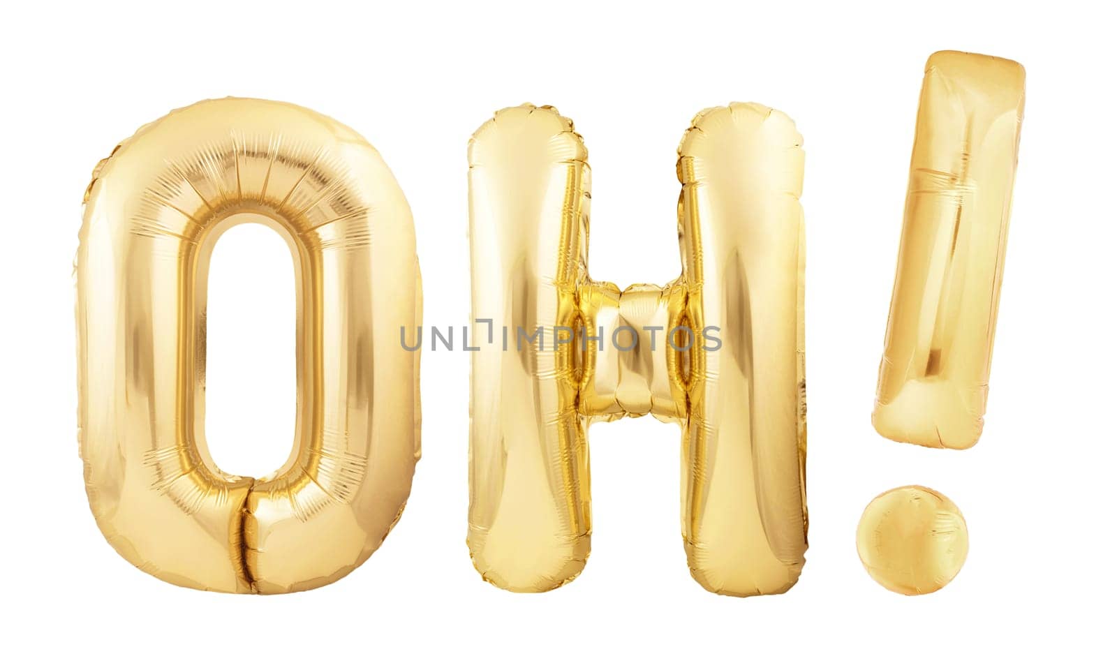 Oh! interjection with exclamation mark made of inflatable balloons isolated on white background by dmitryz