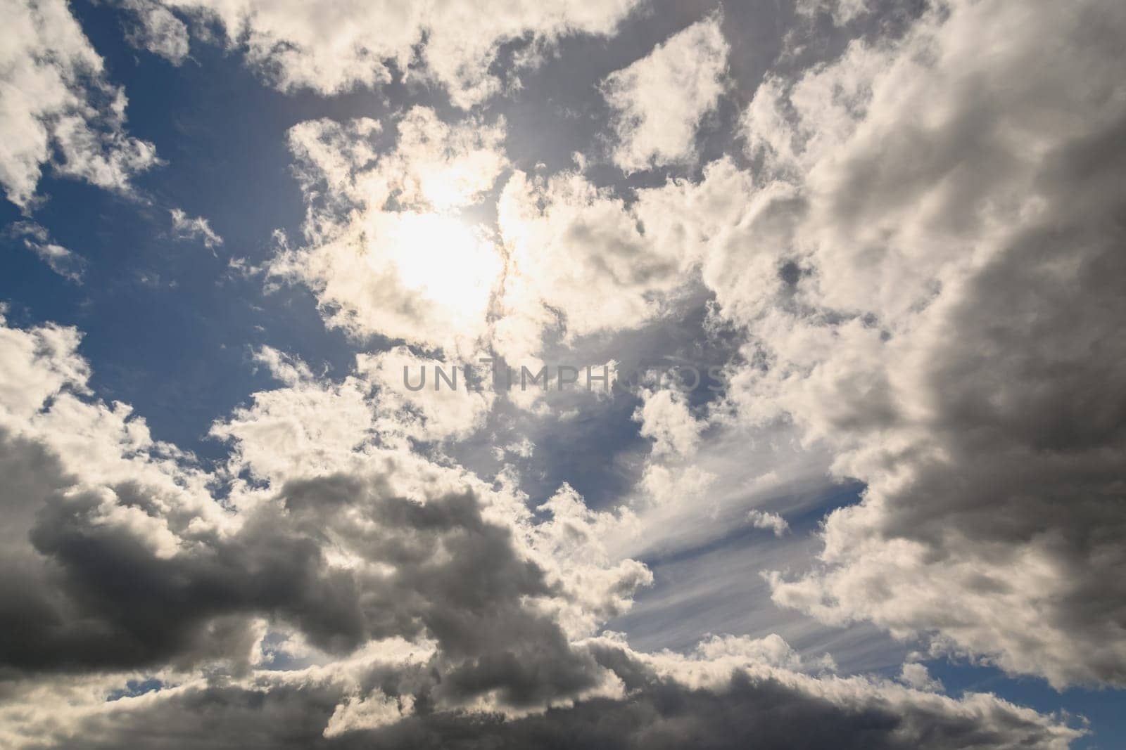 Blue sky and White cloud nature background.3