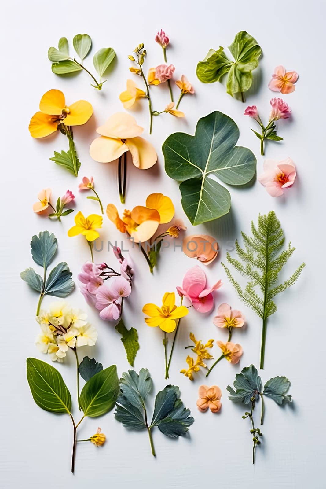 A close up of a flower arrangement with a variety of flowers including daisies, lilies, and roses. Concept of beauty and natural elegance