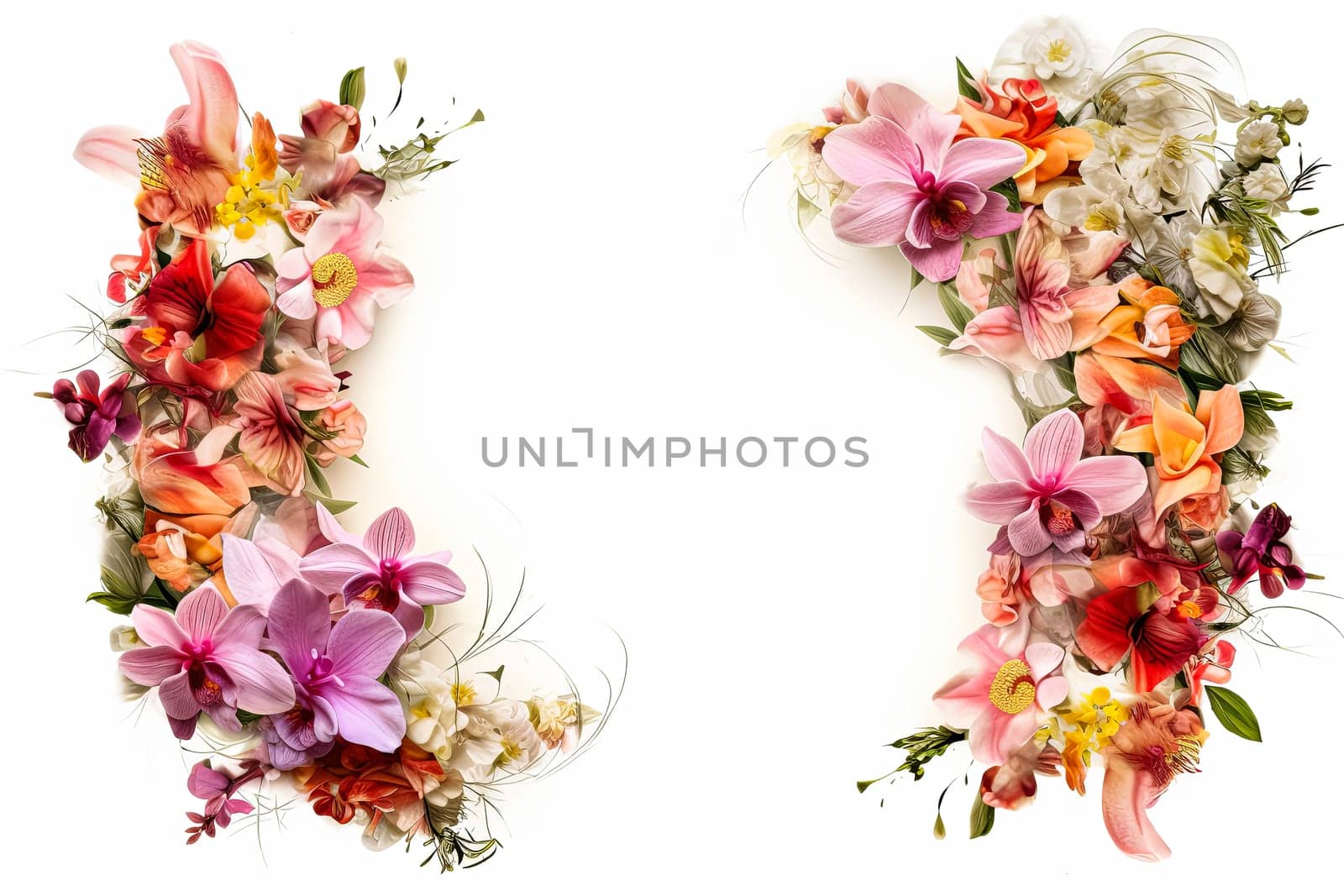 A flower arrangement with pink and white flowers. The flowers are arranged in a way that creates a sense of movement and flow. Scene is one of beauty and elegance