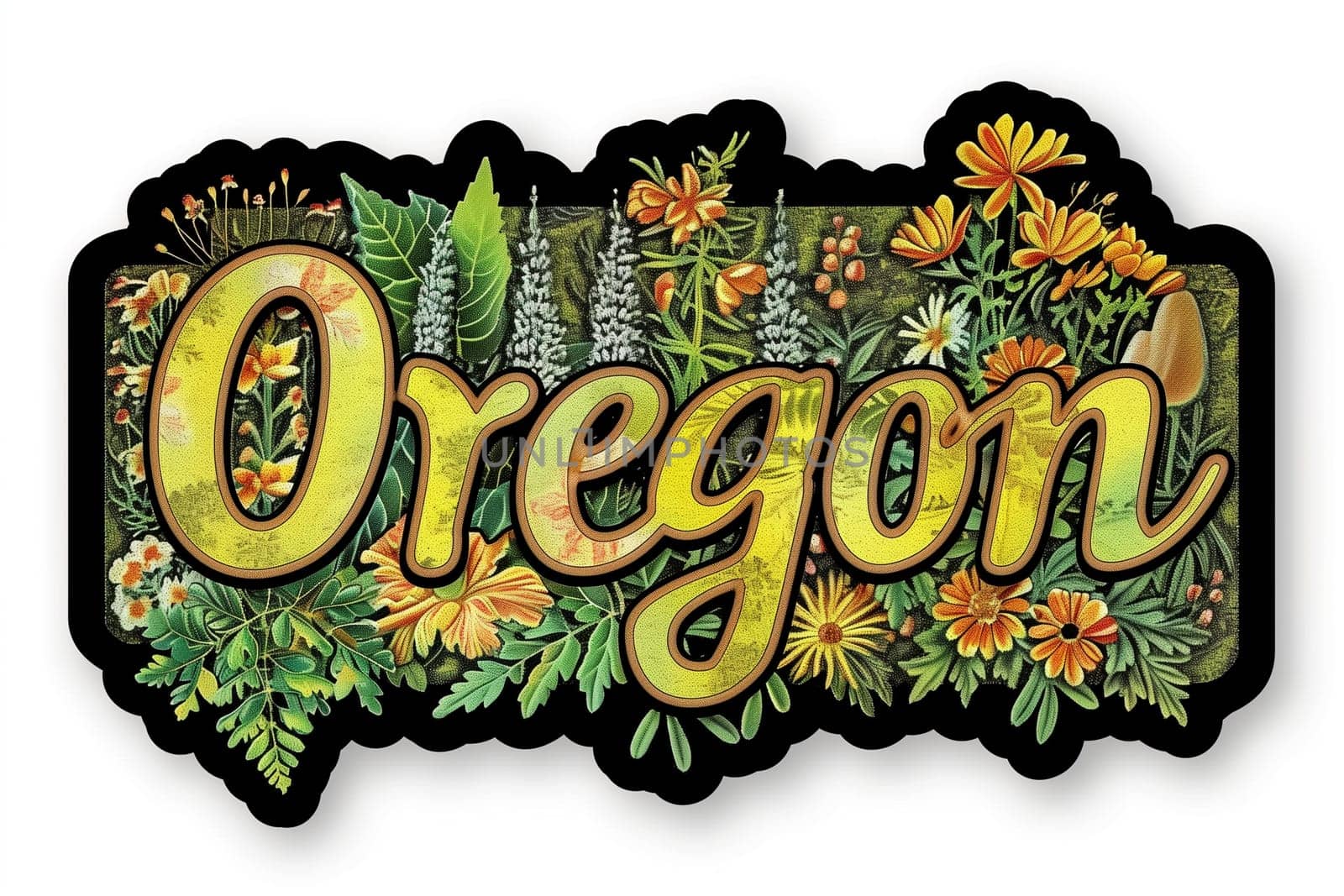 Oregon Sign Adorned With Flowers and Plants by Sd28DimoN_1976