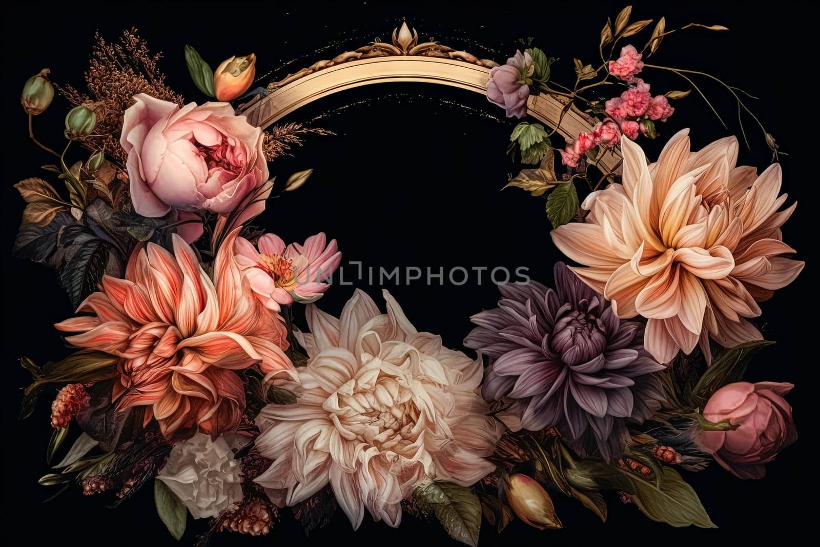 A floral design with a gold frame by Alla_Morozova93