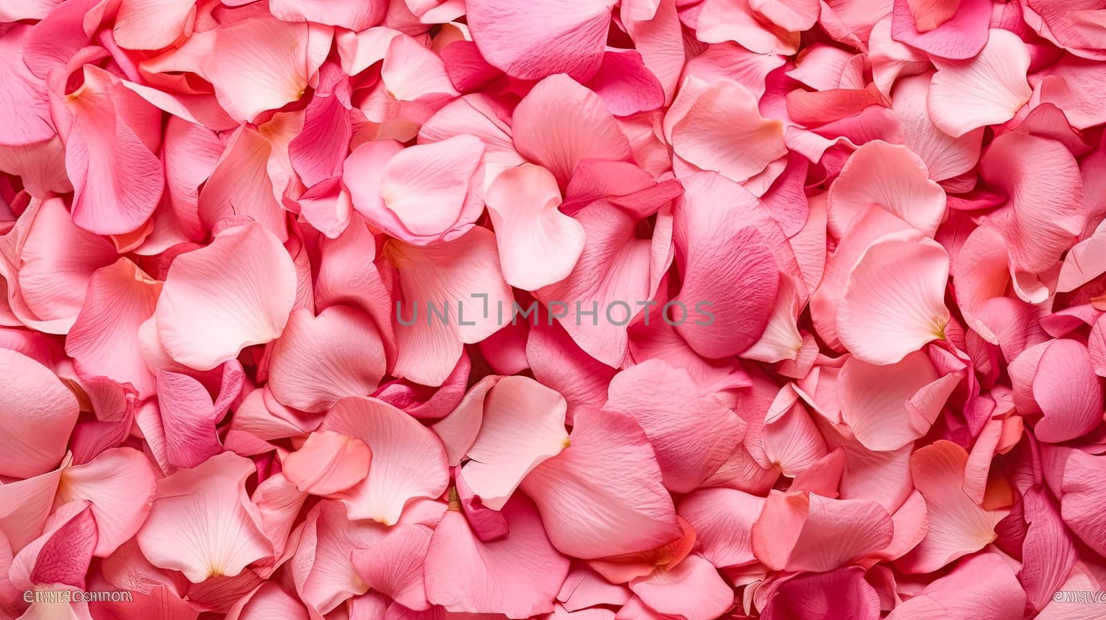 A close up of pink flower petals. Concept of beauty and delicacy, as the petals are small and scattered throughout the frame. The pink color of the petals adds a touch of romance