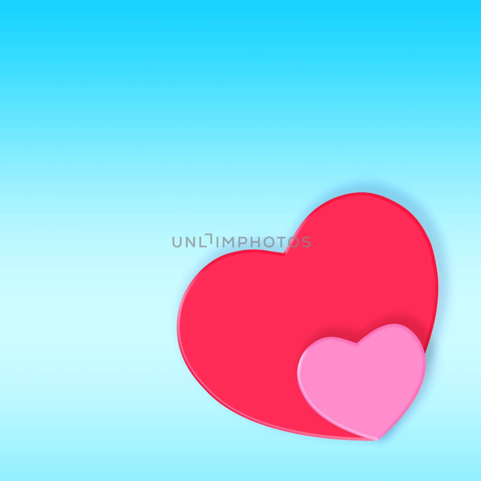 Illustration, heart and creative symbol for care or devotion, sign and blue background. Shape, romance and sketch for valentines day celebration, icon and abstract art for support or peace emotion.