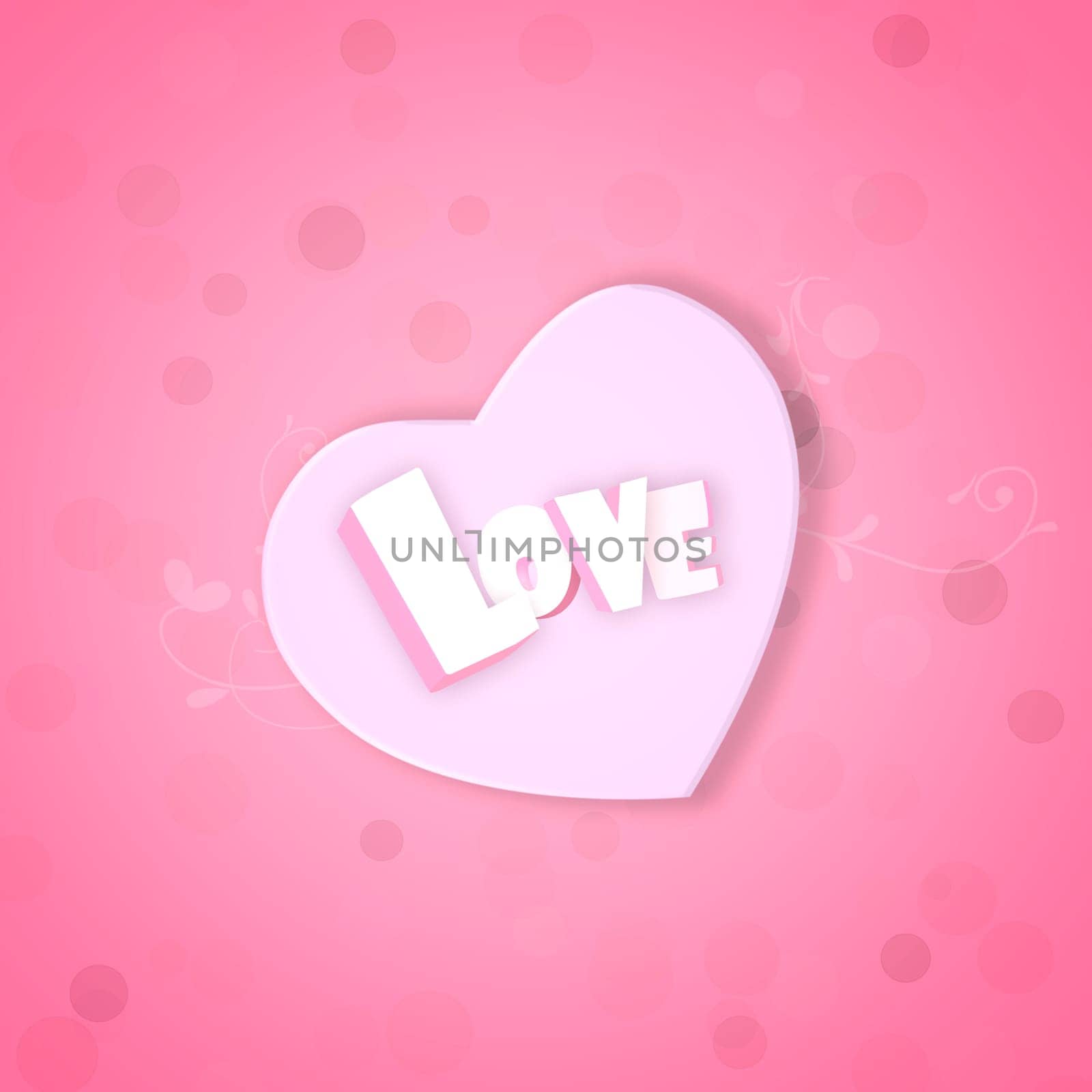 Graphic, words and hearts for symbol of love for support, valentines day and mockup space in studio. Pink background, icons or illustration of a creative wallpaper for care, text design or romance.